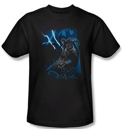 Batman T-Shirt - Lightning Strikes Adult Black Tee