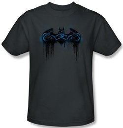 Batman T-Shirt - Run Away Adult Charcoal Gray Tee