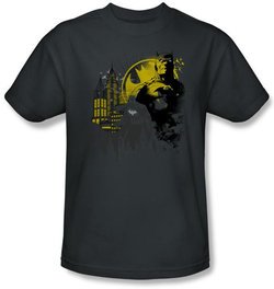 Batman T-Shirt - The Dark City Adult Charcoal Grey Tee