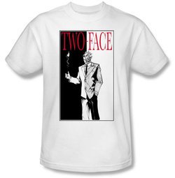 Batman T-Shirt - Two Face Adult White Tee