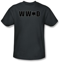 Batman T-Shirt - WWBD Mask Adult Charcoal Tee