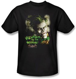 Batman T-Shirt - Welcome To The Madhouse Adult Black