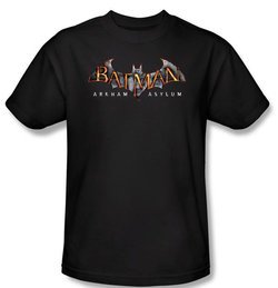 Batman T-shirt - Arkham Asylum Logo Adult Black