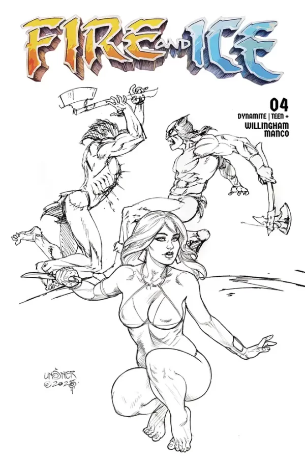 Fire and Ice #4 (Cover D - (Retailer 10 Copy Incentive Variant) Linsner Line Art)