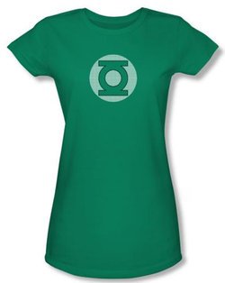 Green Lantern Juniors T-shirt GL Little Logos Kelly Green Tee