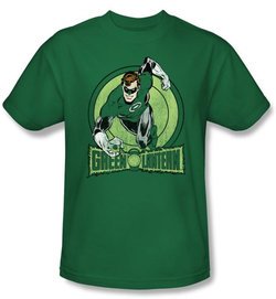 Green Lantern Kids T-shirt Flying Youth Kelly Green Tee