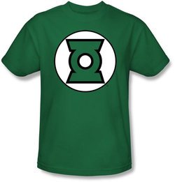 Green Lantern Superhero Logo T-shirt - Adult Kelly Green Tee