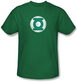 Green Lantern T-shirt Distressed Logo Kelly Green Tee