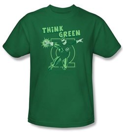 Green Lantern T-shirt Think Green Kelly Green Tee