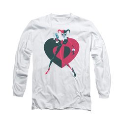 Harley Quinn Shirt Heart Long Sleeve White Tee T-Shirt