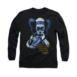 Harley Quinn Shirt Inmate Long Sleeve Black Tee T-Shirt