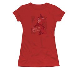 Harley Quinn Shirt Juniors Faded Sketch Red T-Shirt