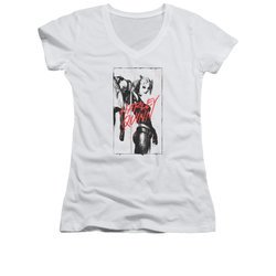 Harley Quinn Shirt Juniors V Neck Inked White T-Shirt