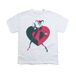 Harley Quinn Shirt Kids Heart White T-Shirt