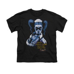 Harley Quinn Shirt Kids Inmate Black T-Shirt