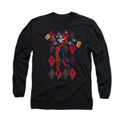 Harley Quinn Shirt Pow Pow Long Sleeve Black Tee T-Shirt