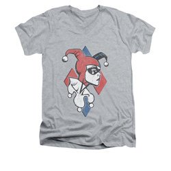 Harley Quinn Shirt Slim Fit V-Neck Profile Athletic Heather T-Shirt