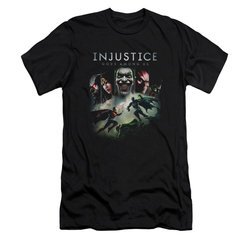 Injustice Gods Among Us Shirt Slim Fit Superman VS Batman Black T-Shirt