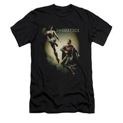 Injustice Gods Among Us Shirt Slim Fit Wonderwoman VS Superman Black T-Shirt