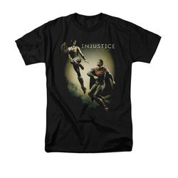 Injustice Gods Among Us Shirt Wonderwoman VS Superman Black T-Shirt