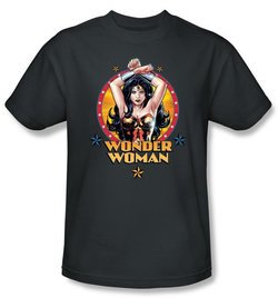 Justice League Kids T-shirt Wonder Woman Powerful Youth Charcoal Shirt