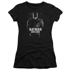 Justice League Movie Juniors Shirt Batman Profile Black T-Shirt