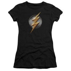 Justice League Movie Juniors Shirt Flash Logo Black T-Shirt