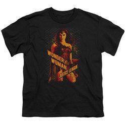 Justice League Movie Kids Shirt Wonder Woman Black T-Shirt