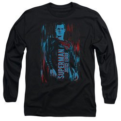 Justice League Movie Long Sleeve Shirt Superman Black Tee T-Shirt