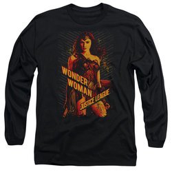 Justice League Movie Long Sleeve Shirt Wonder Woman Black Tee T-Shirt