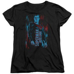 Justice League Movie Womens Shirt Superman Black T-Shirt