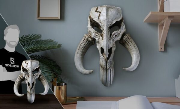 Mandalorian Skull Wall Decor Star Wars Statues