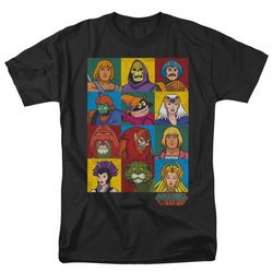 Masters Of The Universe Shirt Character Heads Adult Black Tee T-Shirt