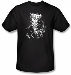 Mens Batman JOKER SMILE T-shirt - Black