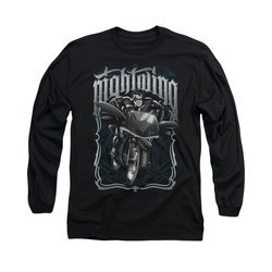 Nightwing DC Comics Shirt Biker Long Sleeve Black Tee T-Shirt