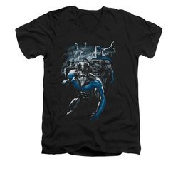 Nightwing DC Comics Shirt Dynamic Duo Slim Fit V Neck Black Tee T-Shirt