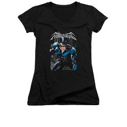 Nightwing DC Comics Shirt Juniors V Neck A Legacy Black Tee T-Shirt