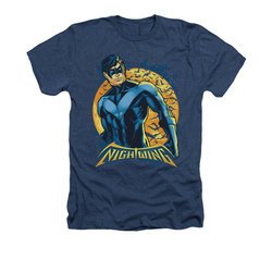 Nightwing DC Comics Shirt Moon Adult Heather Navy Blue Tee T-Shirt