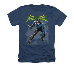 Nightwing DC Comics Shirt Nightwing Adult Heather Navy Blue Tee T-Shirt