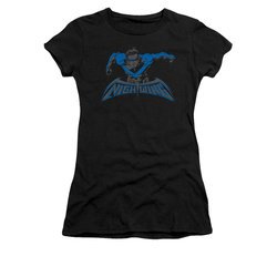 Nightwing DC Comics Shirt Wing Of The Night Juniors Black Tee T-Shirt