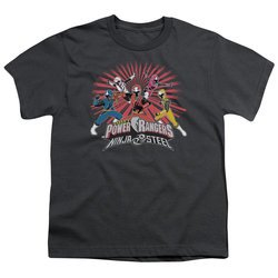 Power Rangers Ninja Steel Kids Shirt Blast Charcoal T-Shirt