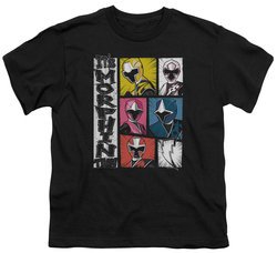 Power Rangers Ninja Steel Kids Shirt Morphin Time Black T-Shirt