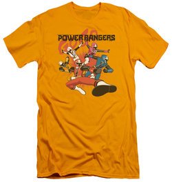 Power Rangers Ninja Steel Slim Fit Shirt Attack Gold T-Shirt