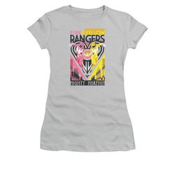 Power Rangers Shirt Juniors Pink And Yellow Ranger Silver T-Shirt