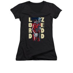 Power Rangers Shirt Juniors V Neck Zedd Black T-Shirt