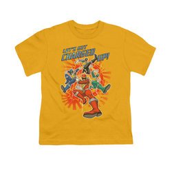 Power Rangers Shirt Kids Charged Up Gold T-Shirt