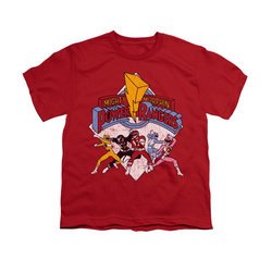 Power Rangers Shirt Kids Distressed Logo Red T-Shirt