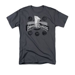 Power Rangers Shirt Power Coins Charcoal T-Shirt