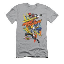 Power Rangers Shirt Slim Fit Swords Out Silver T-Shirt