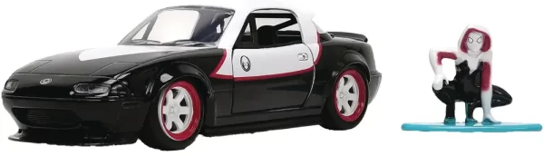 Spider-Man Ghost Spider 90 Miata Hardtop W/ Action Figure 1/32 Die-Cast